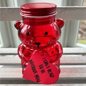 Bear containers/Valentine's Day Bears/ Glass containers/ jars